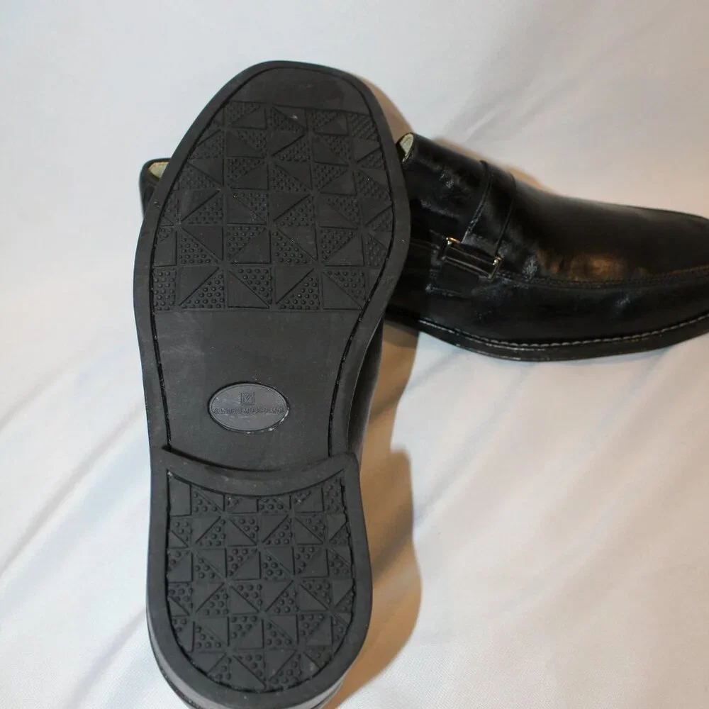 NEW SANDRO‎ MOSCOLONI MEN'S BLACK LEATHER MOC TOE LOAFER SZ 13